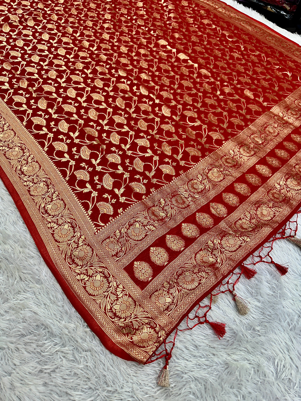 Banarasi Jacquard Zari Georgette Suit Dress – 3 Pc Set MSS21