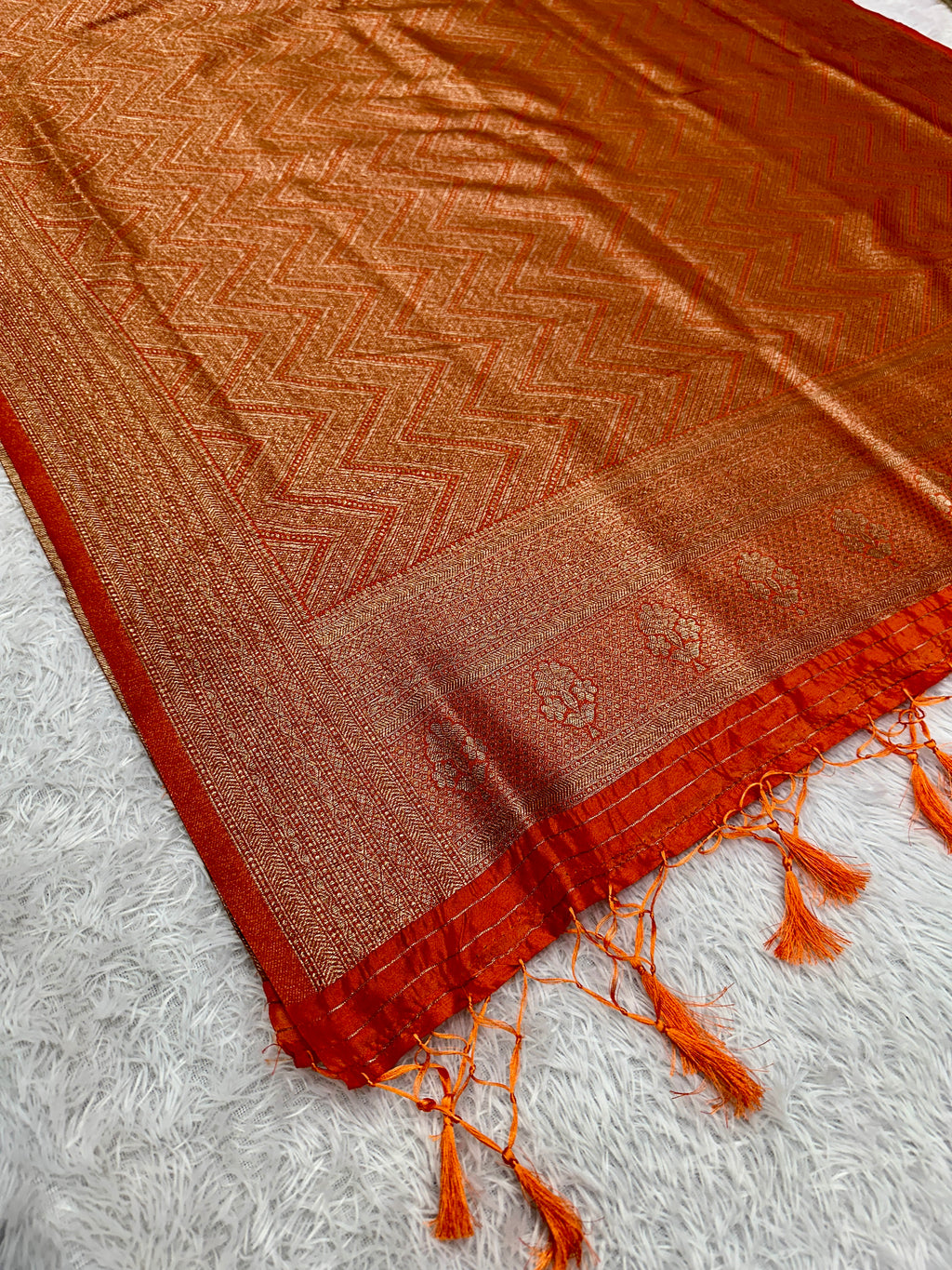 Banarasi Soft Silk 3 Piece Ladies Suit with Antique Zari Woven Work – MSS27