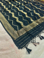 ✨ Banarasi Jacquard Gap Buti HO Silk 3-Piece Unstitched Dress Material MSS18