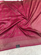 Rani pink Banarasi Dupion Silk Saree with Embossed Antique Zari Weaving & Rich Antique Zari Pallu | STF109