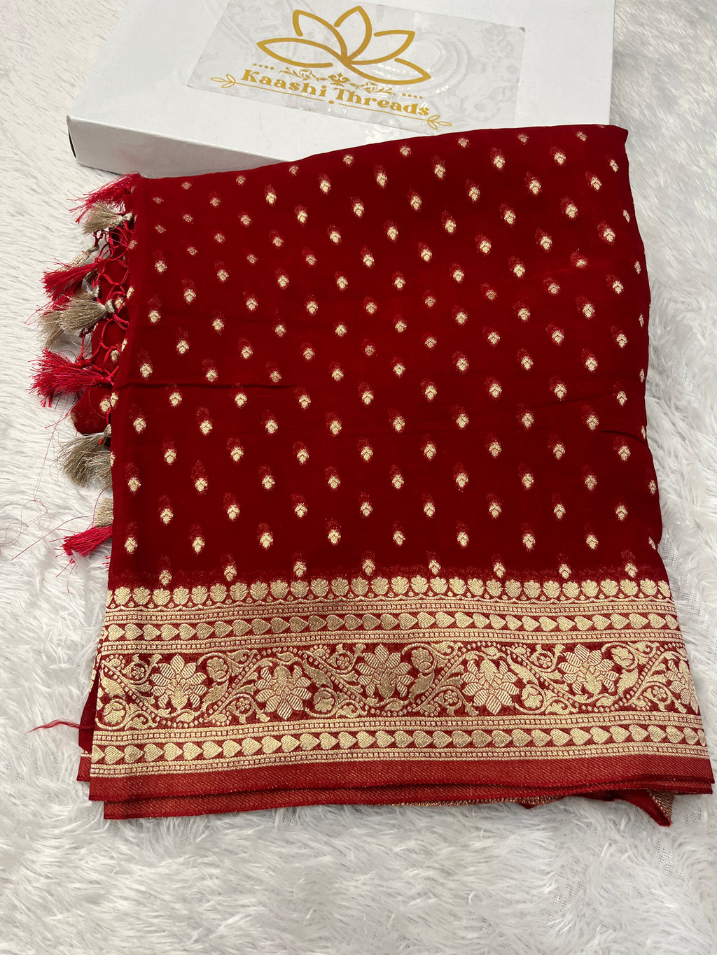 Banarsi Pure Natural Georgette Traditional Patti Buti  Design VSG05