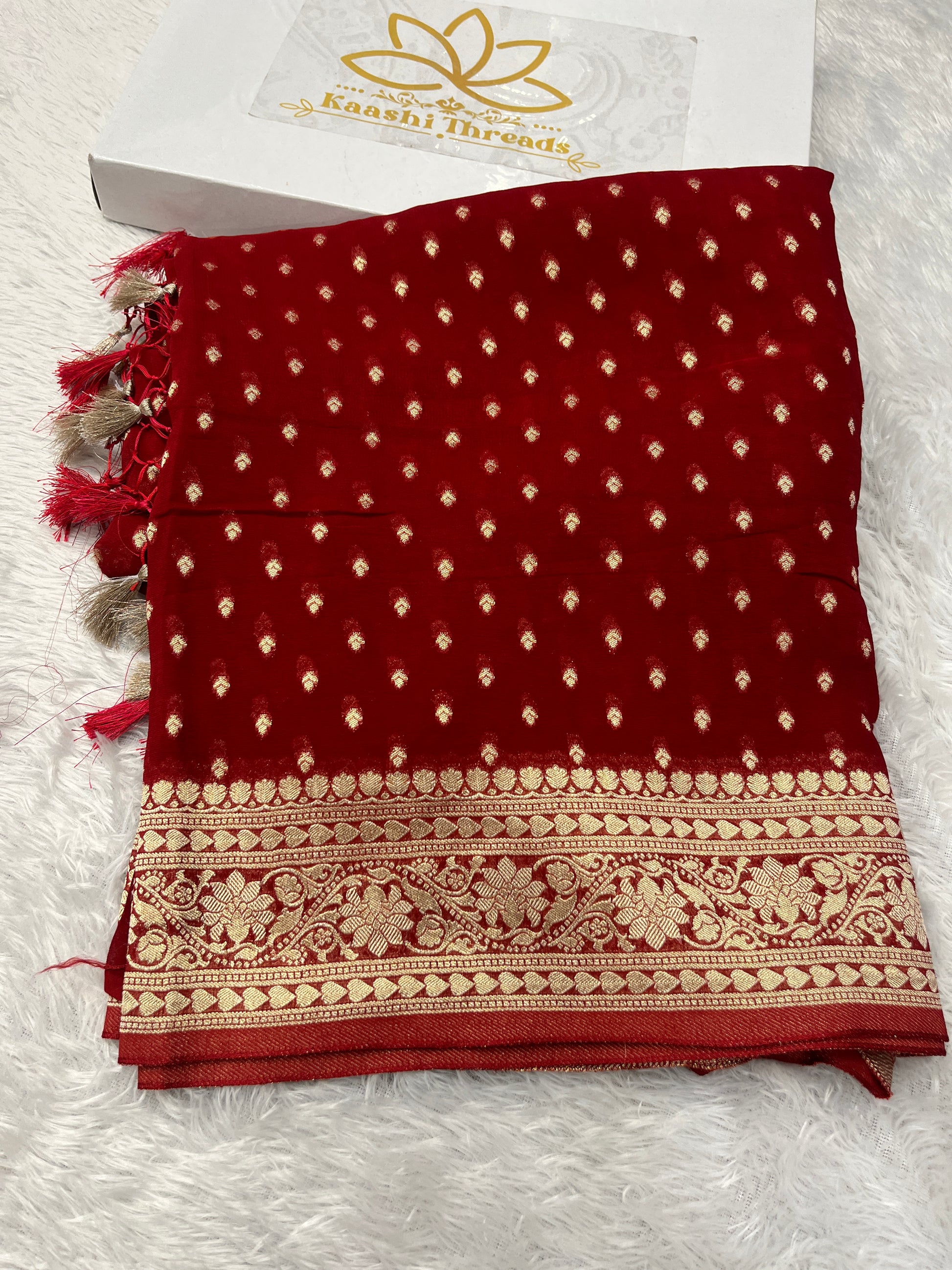 Banarsi Pure Natural Georgette Traditional Patti Buti  Design VSG05