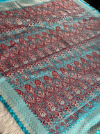 Sea Green Mashru Kataan Silk Banarasi Saree with Paithani Zari Pallu | MKS754