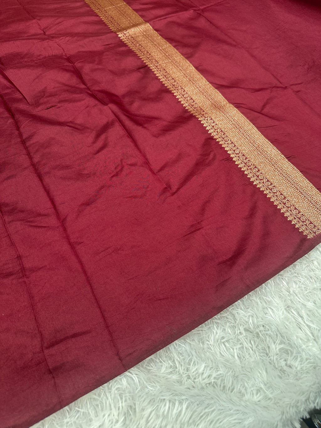 Wine Yellow Banarasi Dupion Silk Saree with Embossed Antique Zari Weaving & Rich Antique Zari Pallu | STF83