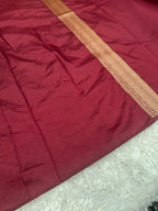 Wine Yellow Banarasi Dupion Silk Saree with Embossed Antique Zari Weaving & Rich Antique Zari Pallu | STF83