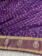 Semi Crepe Georgette Saree with All Over Buta Woven Design & Rich Zari Pallu | SS52