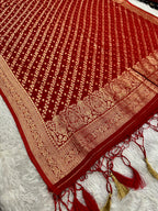Banarasi Jacquard Zari Georgette Suit Dress – 3 Pc Set MSS23