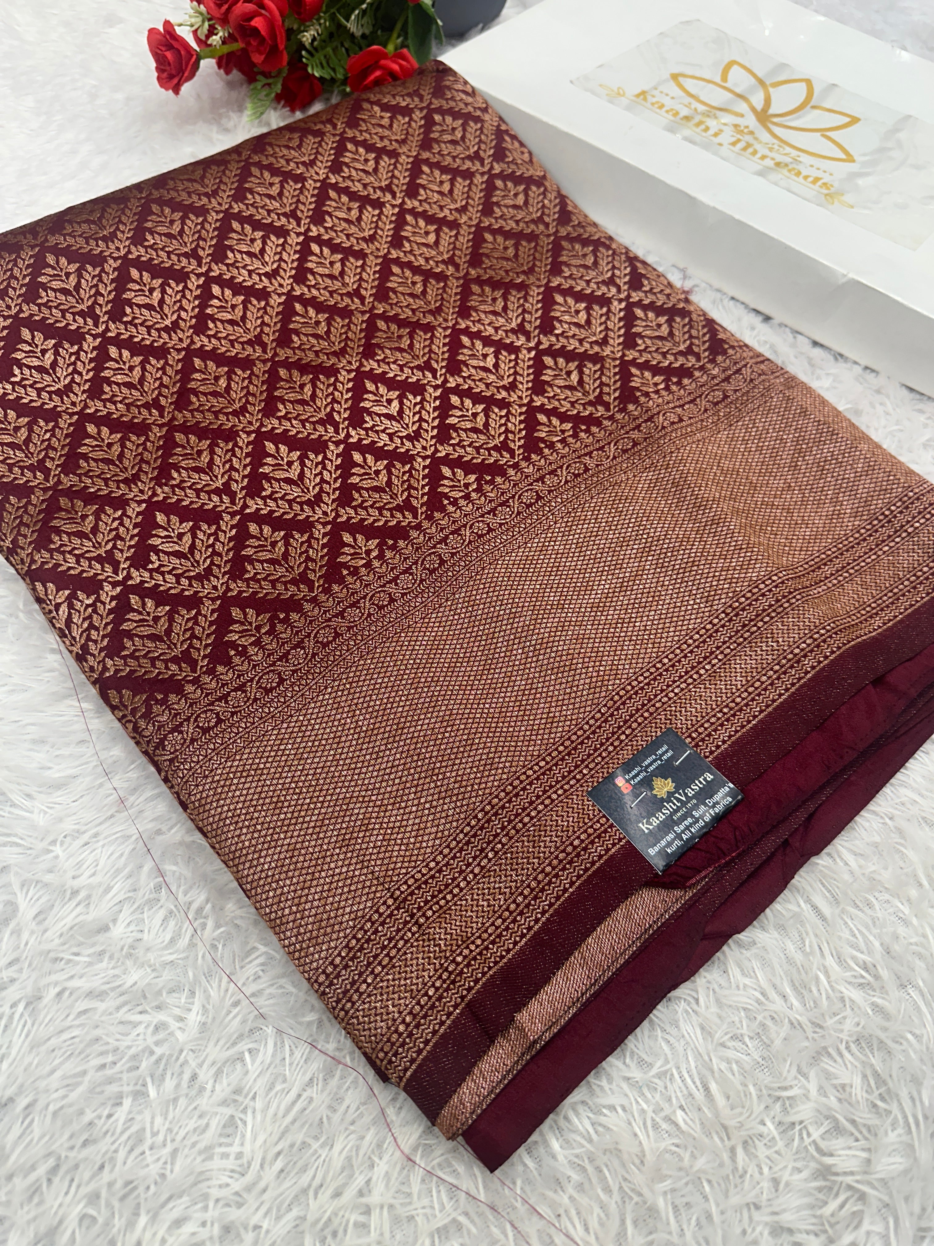 Wine Yellow Banarasi Dupion Silk Saree with Embossed Antique Zari Weaving & Rich Antique Zari Pallu | STF83