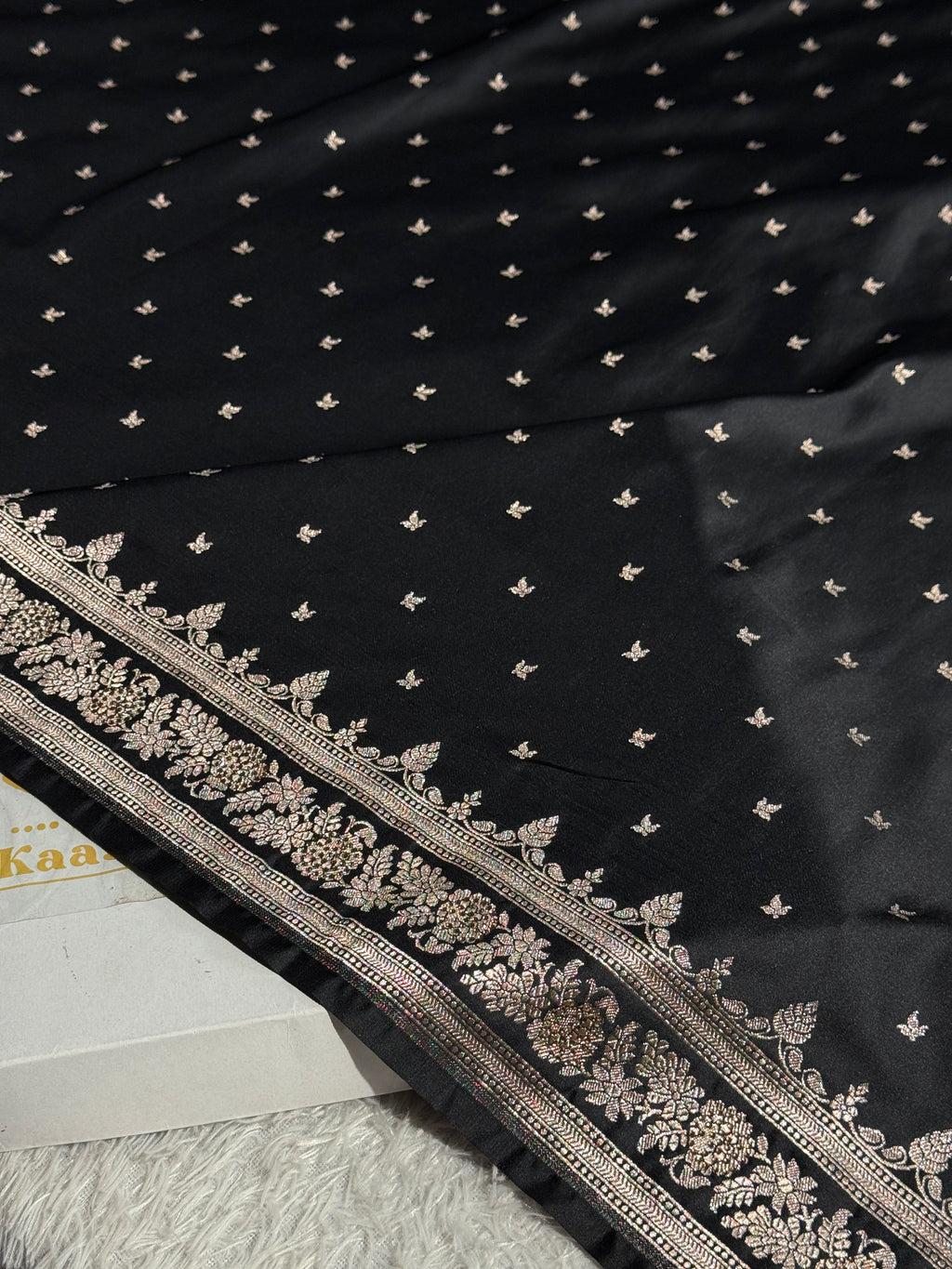 Mashru Kataan Silk Banarasi Saree with Buta Weaving & Diamond Work MKS726