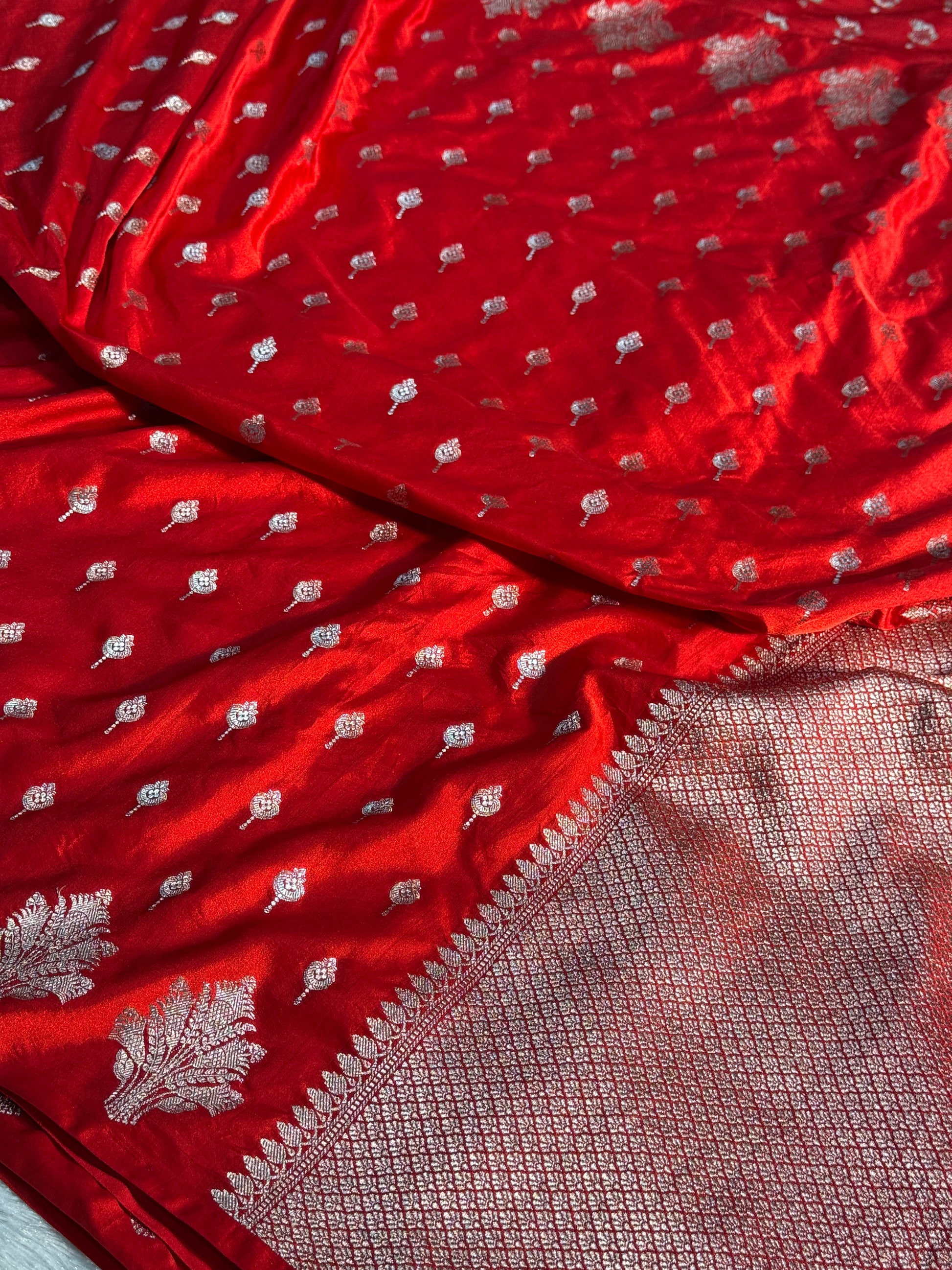 Mango Pattern Mashru kataan Silk Saree Ms21