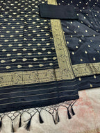✨ Banarasi Jacquard Gap Buti HO Silk 3-Piece Unstitched Dress Material MSS21