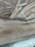 Grey Banarasi Dupion Silk Saree with Embossed Antique Zari Weaving & Rich Antique Zari Pallu | STF71