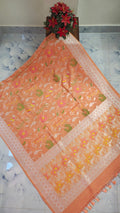 Pure Silk Tussar Banarasi Saree with All-over Meenakari Jaal Woven Pattern TSS12