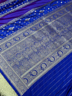 ✨ Royal Blue Rangkaat Mashru Kataan Silk Saree – MKS685 ✨