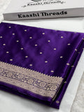 MKS881 – Purple Mashru Kataan Silk Saree with Traditional Border & Rich Zari Pallu