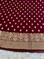 Banarasi Jacquard Zari Georgette Suit Dress – 3 Pc Set MSS23