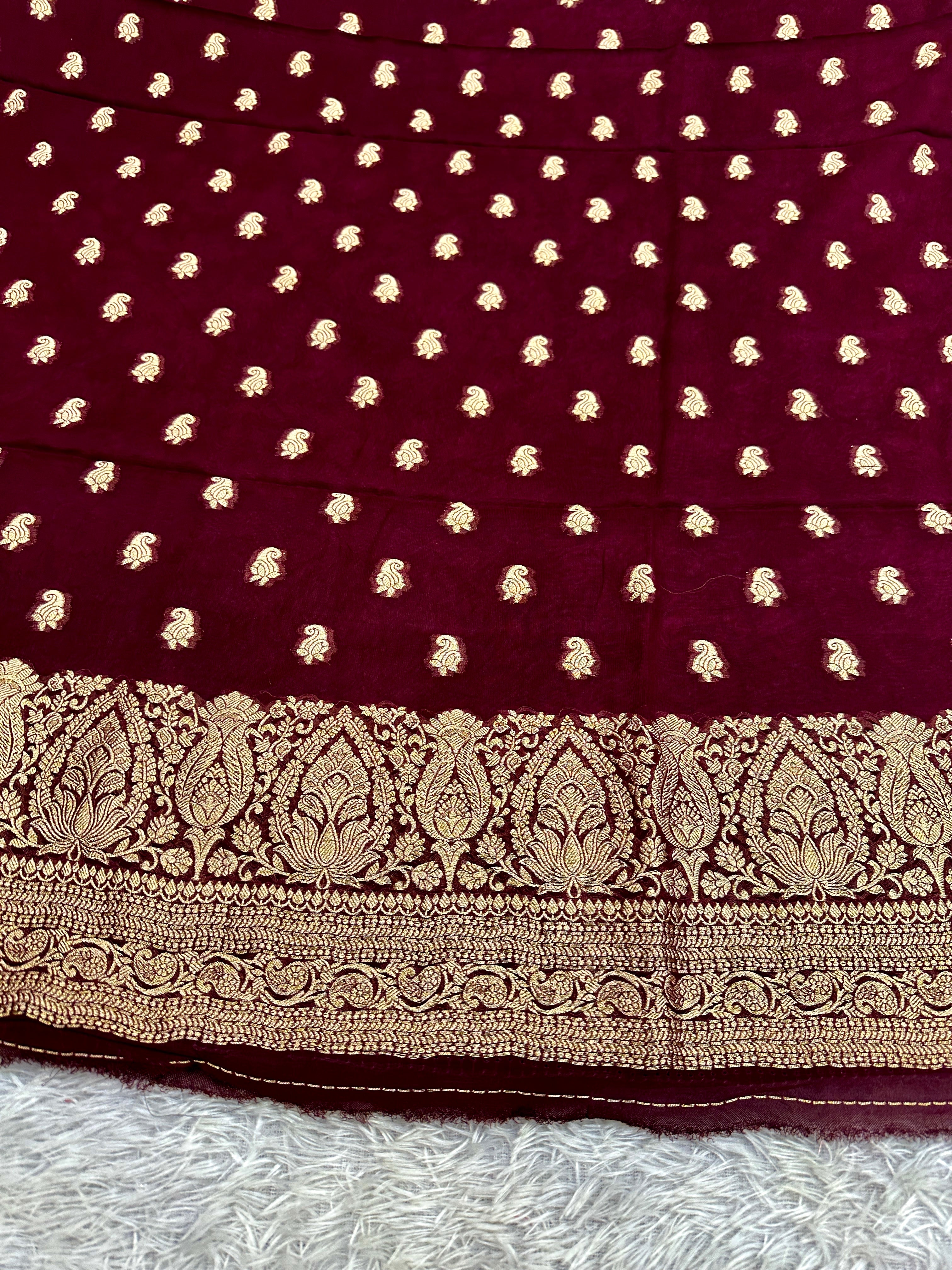 Banarasi Jacquard Zari Georgette Suit Dress – 3 Pc Set MSS23