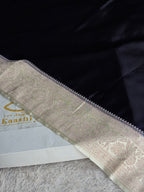 Black with Cream Mashru Kataan Silk Banarasi Saree with Rich Zari Pallu | MKS735