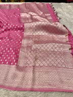 Banarsi Pure Natural Georgette Almond Buti  Design VSG06