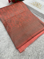 Dark pitch Yellow Banarasi Dupion Silk Saree with Embossed Antique Zari Weaving & Rich Antique Zari Pallu | STF84
