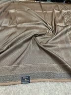 STF54 – Royal Pitch Dupion Saree with Embossed Square Woven Designs