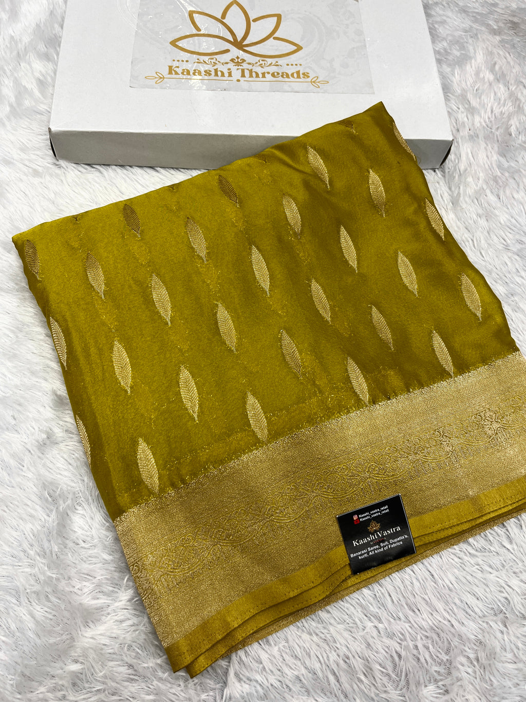 Chinon Silk Andakar Mehandi Green Color Saree CN02