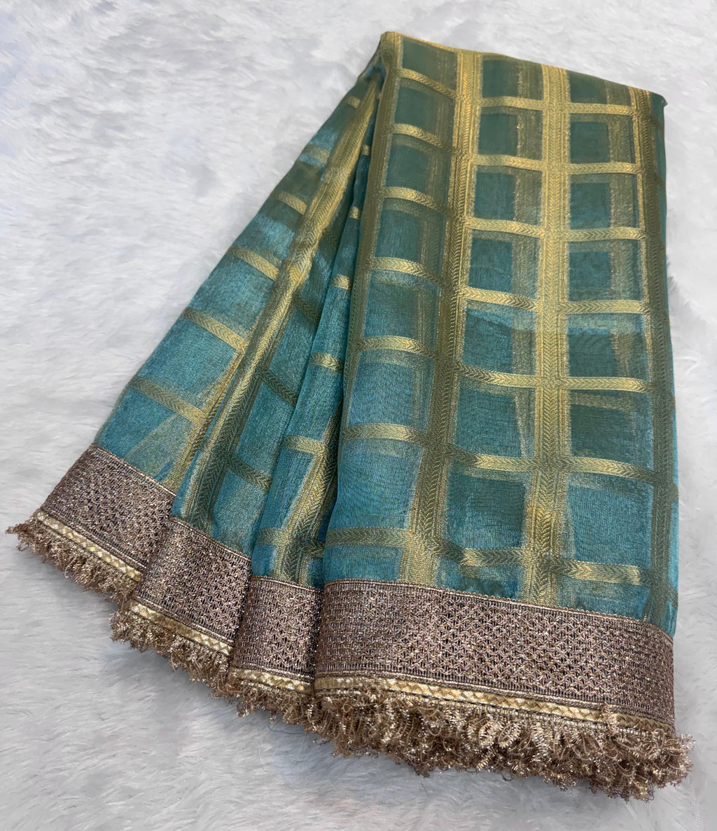 Maharani Tissue silk banarsi Patch Work Saree TSN01
