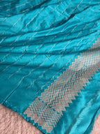 Sea Green Mashru Kataan Silk Banarasi Saree with Paithani Zari Pallu | MKS754