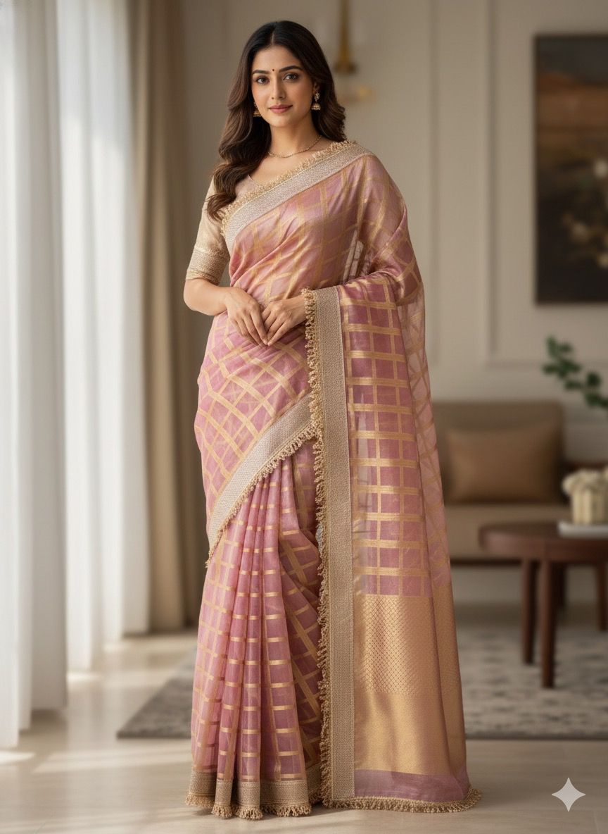 Maharani Tissue silk banarsi Patch Work Saree TSN01