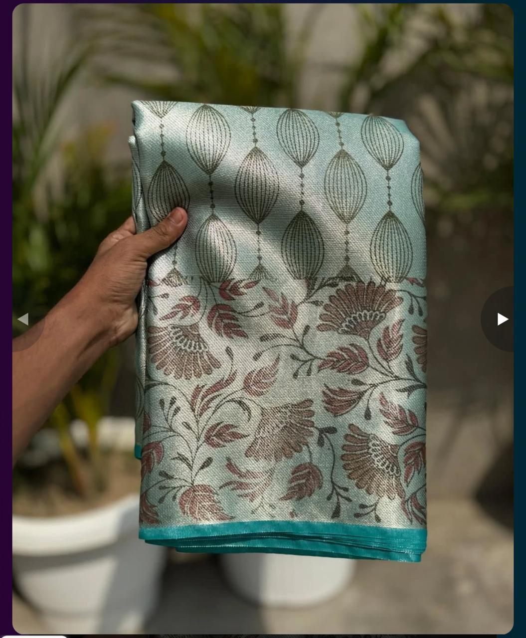 Print Tissue Silk Saree TS122