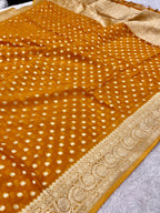 Banarsi Pure Natural Georgette Four flower Buti Design VSG02