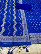 ✨ Banarasi Jacquard Gap Buti HO Silk 3-Piece Unstitched Dress Material MSS18