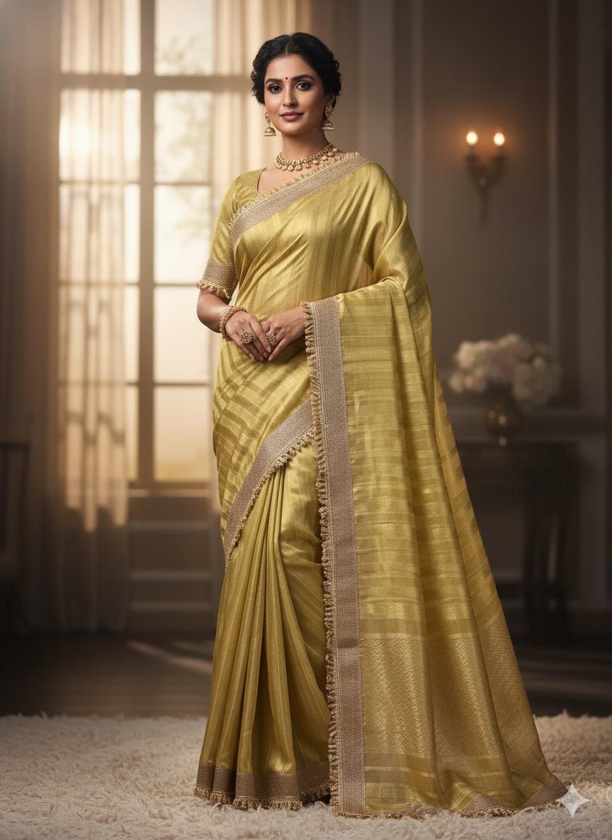Maharani Tissue silk in Lining Design banarsi Patch Work Saree TSN02