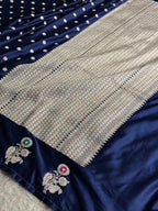 MKS701 – Premium Mashru Kataan Silk Saree with Raw Mango Buta Border & Rich Zari Woven Pallu