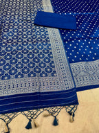 ✨ Banarasi Jacquard Gap Buti HO Silk 3-Piece Unstitched Dress Material MSS17