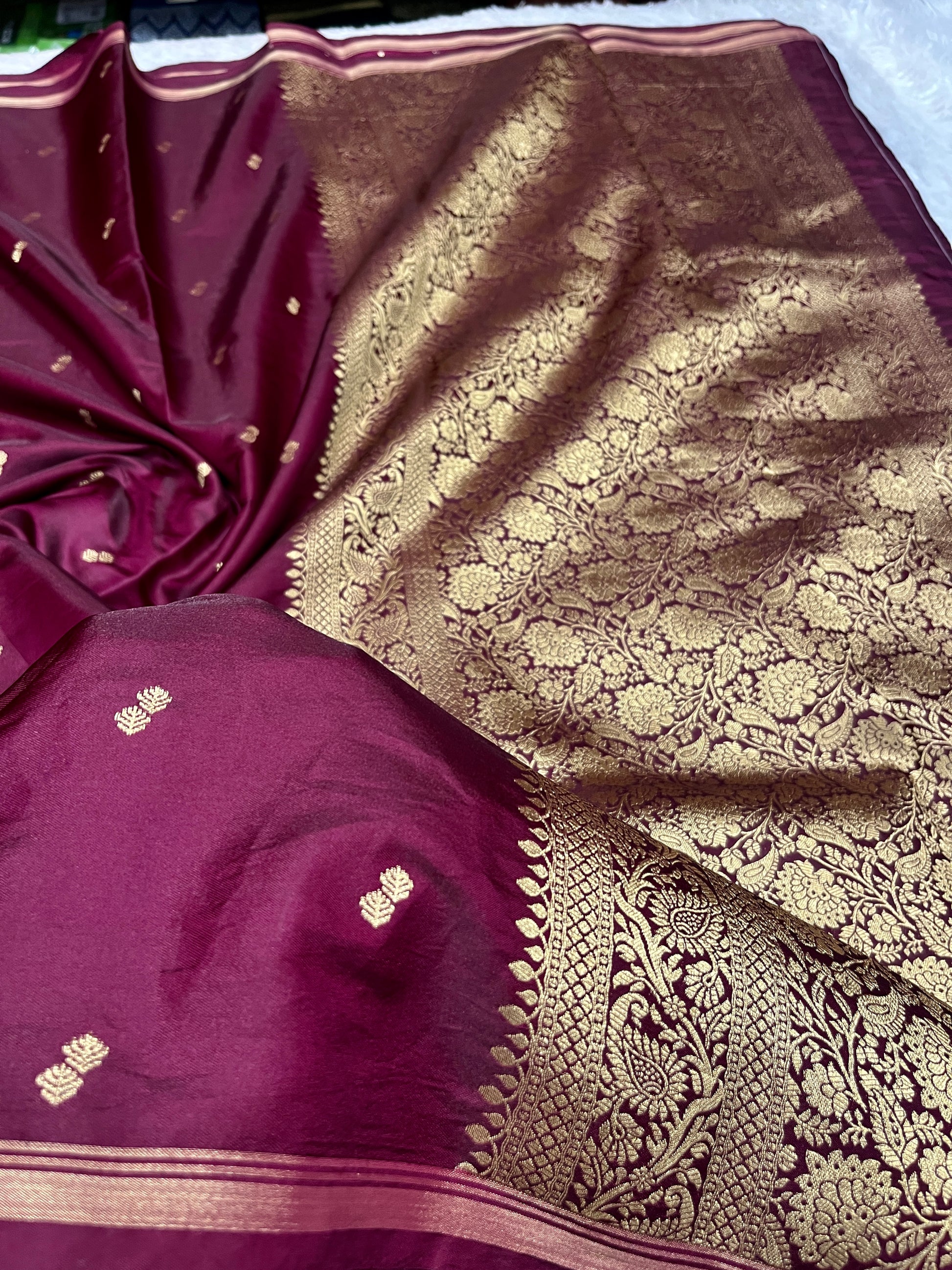 Fancy Tussar Silk Woven Buti Design Saree TS051