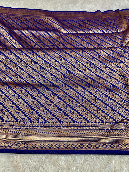 Banarasi Dupion Silk Saree with Embossed Antique Zari Weaving & Rich Antique Zari Pallu | STF57