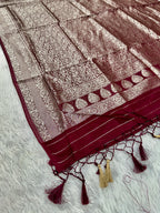 ✨ Banarasi Jacquard Gap Buti HO Silk 3-Piece Unstitched Dress Material MSS15