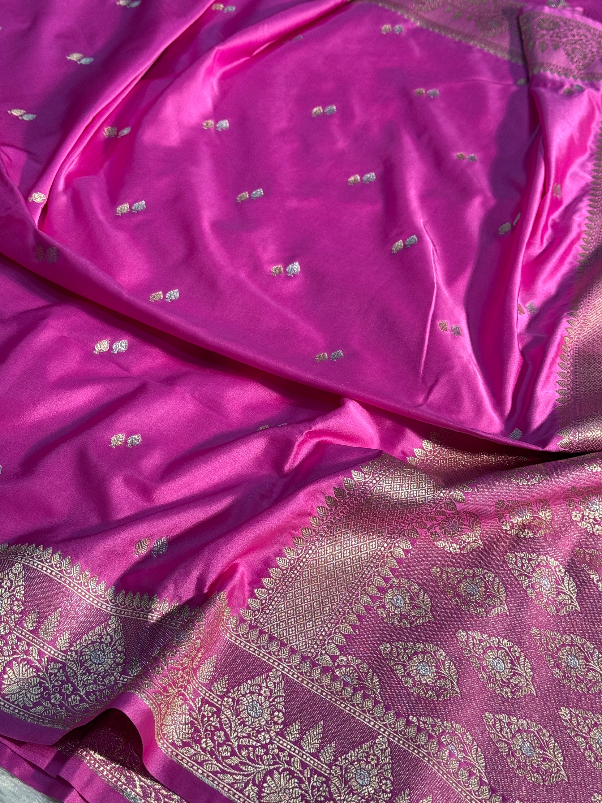 Double Buti Mashru kataan Saree Ms22