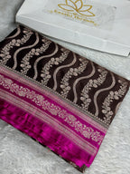 Coffee Brown & Dark Pink Mashru Kataan Silk Saree MKS361