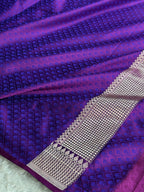 Purple Magenta Mashru Kataan Silk Banarasi Saree with Zari Meenakari Weaving | MKS742
