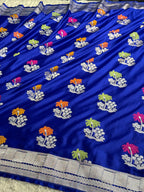 Authentic Banarasi Mashru Kataan Silk Saree with Meenakari Buta Weaving & Rich Zari Pallu – MKS705