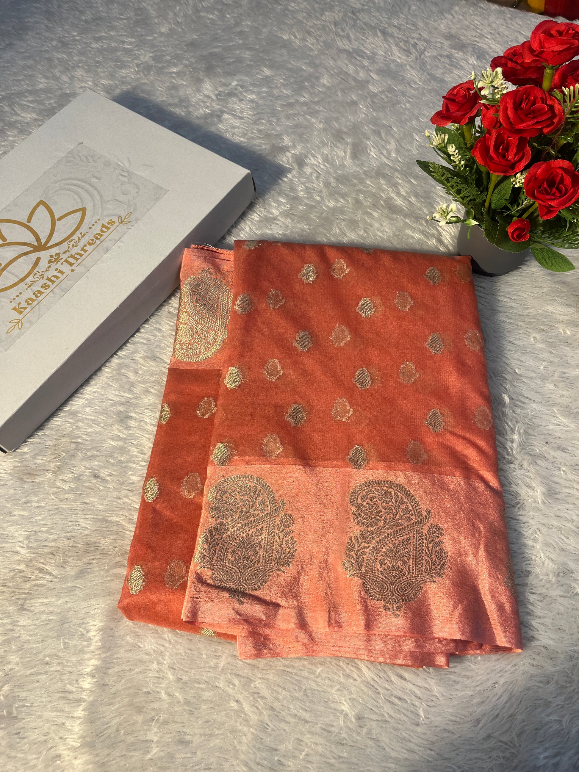Kora Organza Raw Mango Saree KR11