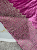 MKS809 – Premium Mashru Kataan Silk Saree with Ikkat Zari Weaving & 1 Lakh+ Swarovski Work