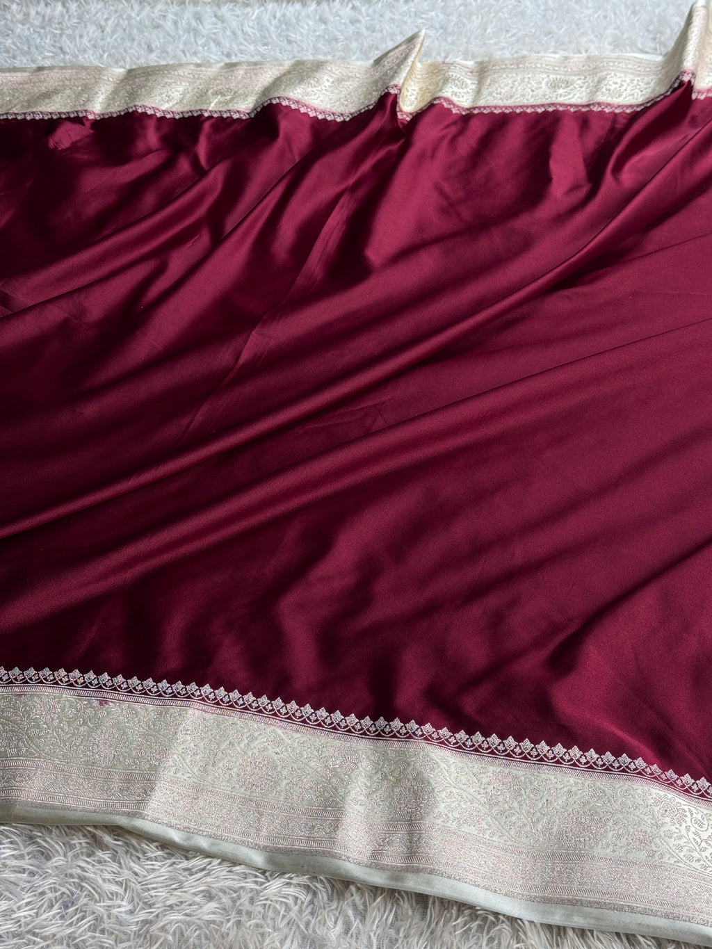 Wine Mashru Kataan Silk Banarasi Saree | MKS776