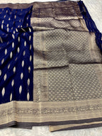 Chinon Silk Andakar Navy Blue  Color Saree CN02