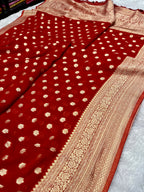 Banarsi Pure Natural Georgette Little flower Buti  Design VSG07