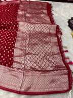 Banarsi Pure Natural Georgette Almond Buti  Design VSG06