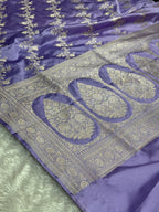 Lavender Premium Banarasi Mashru Silk Saree with Jaal Woven Pattern MKS142