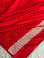 Red Mashru Silk Saree with Meenakari Zari Woven Design – MKS803